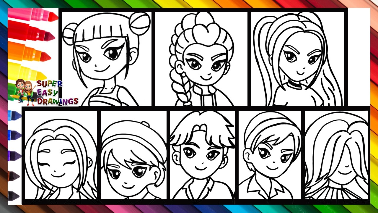 Draw and Color the Characters from K Pop Demon Hunters: Huntrix and the Saja Boys 👩‍🎤🎤✨😈👹🗡️🧑‍�