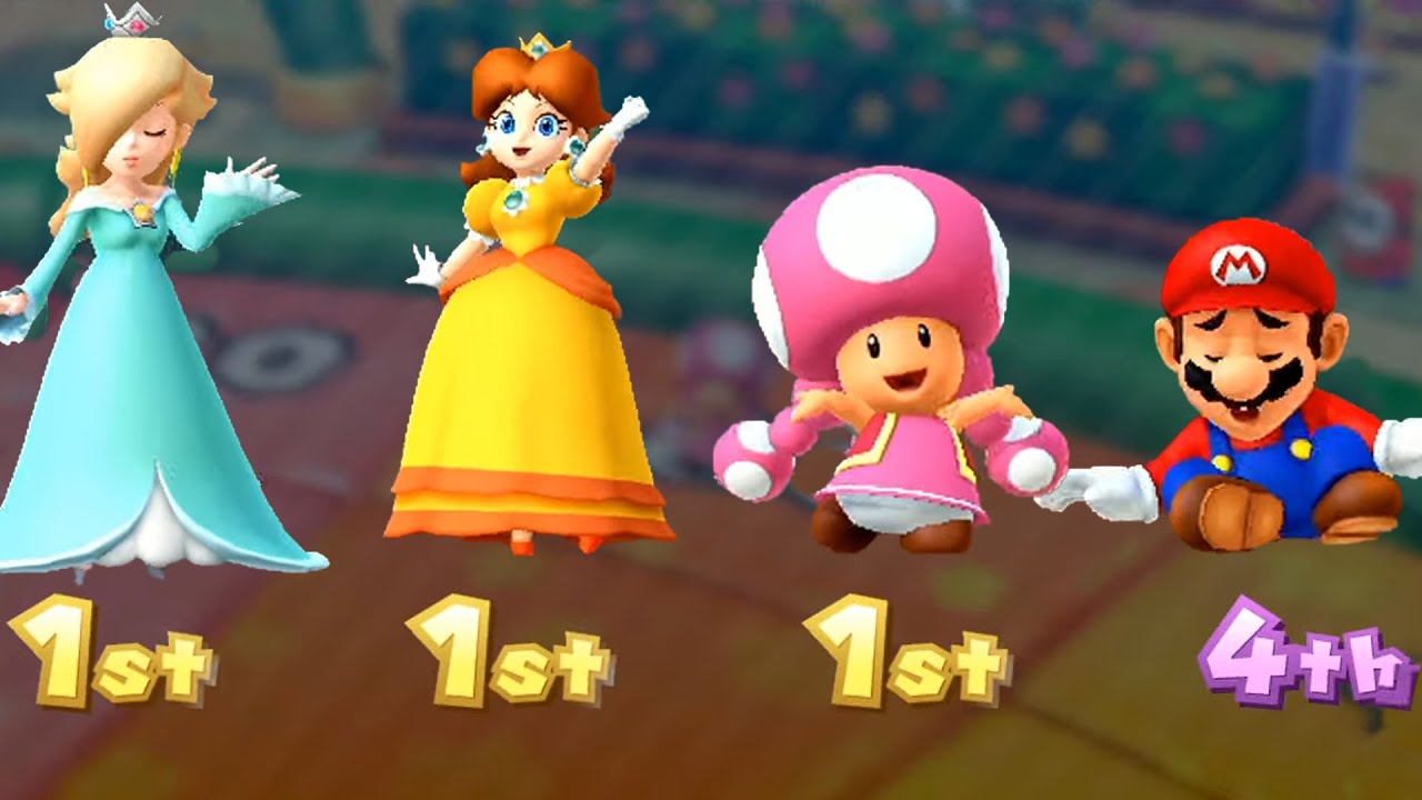 Mario Party 10 Coin Challenge - Mario Vs Toadette Vs Daisy Vs Rosalina