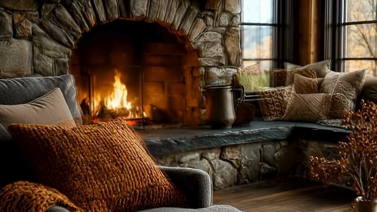 Quiet & Alone Spot 🔥Warm Fire Gentle Sleep Music Deep Relaxation (Smooth Jazz) Stress Relief
