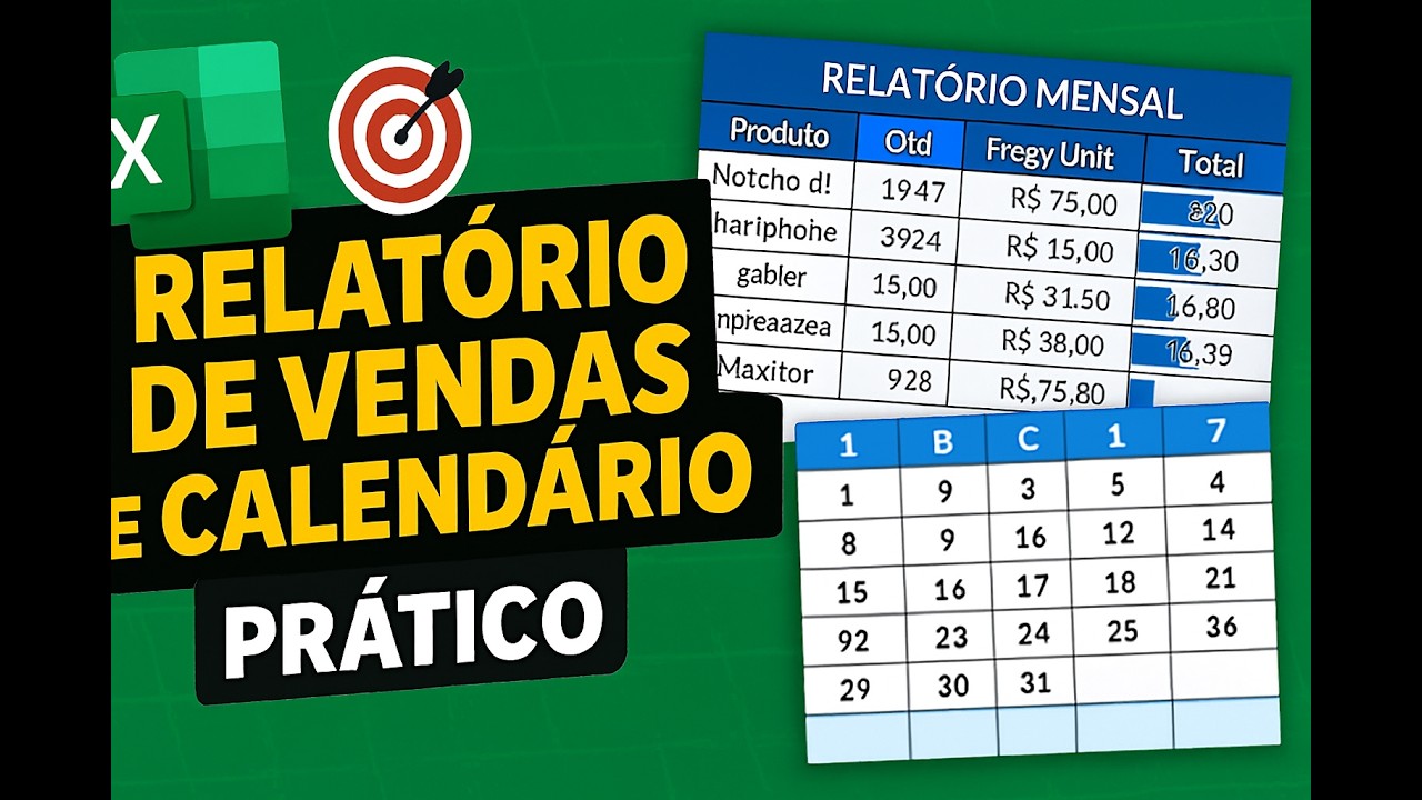 Relatório de Vendas e Calendário Visual Passo a Passo