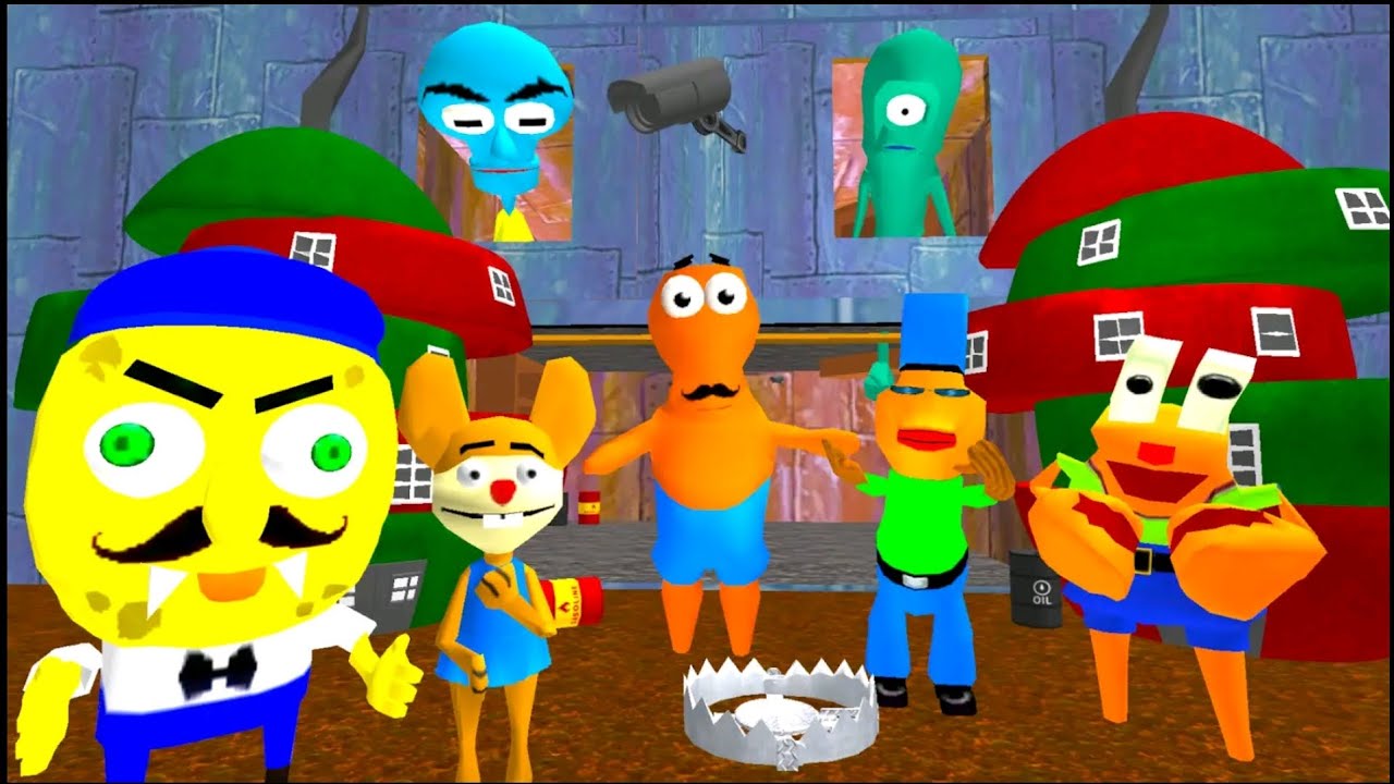 Sponge Neighbor Escape 3D: level 1 