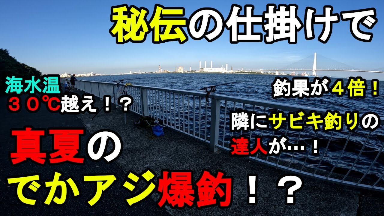 【神奈川県某所】秘伝の仕掛けで真夏のでかアジ爆釣！？猛暑の夏休み期間中に、関東地方の東京湾側に面した釣り場で、アジを狙って数日間海釣りしてみたら、隣にサビキ釣りの達人が現れて…！【2024年8月上旬】