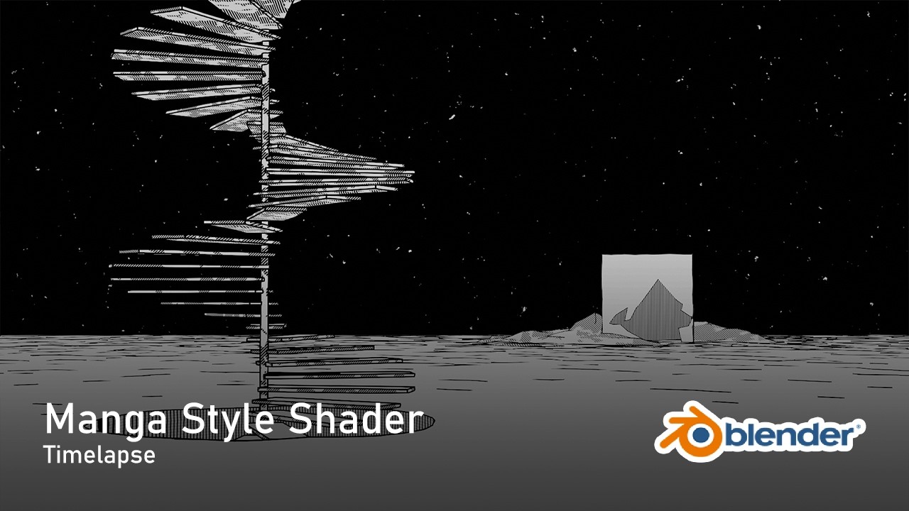 Making Manga Style Scene in Blender Timelapse