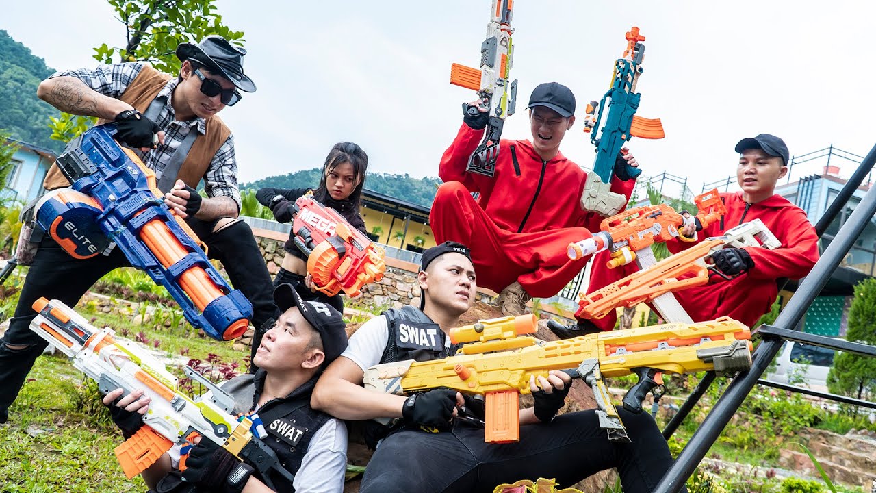 SEAL X Nerf War: SWAT Warriors Nerf Guns Fight Crime Group Dr Ken Crazy Crossfire Squid Game