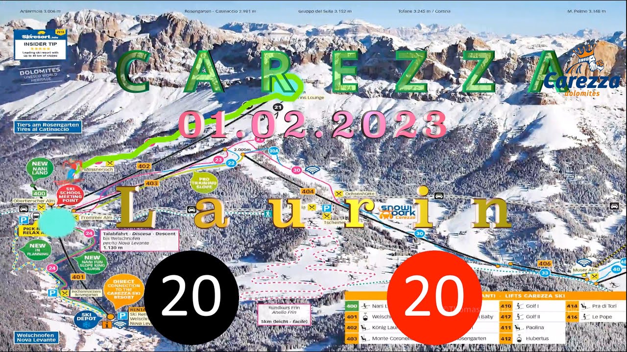 CAREZZA - KARERSEE: Abfahrt Nr. 8 - Von der Laurin Lounge zur Frommer Alm via Piste 20 | Uncut