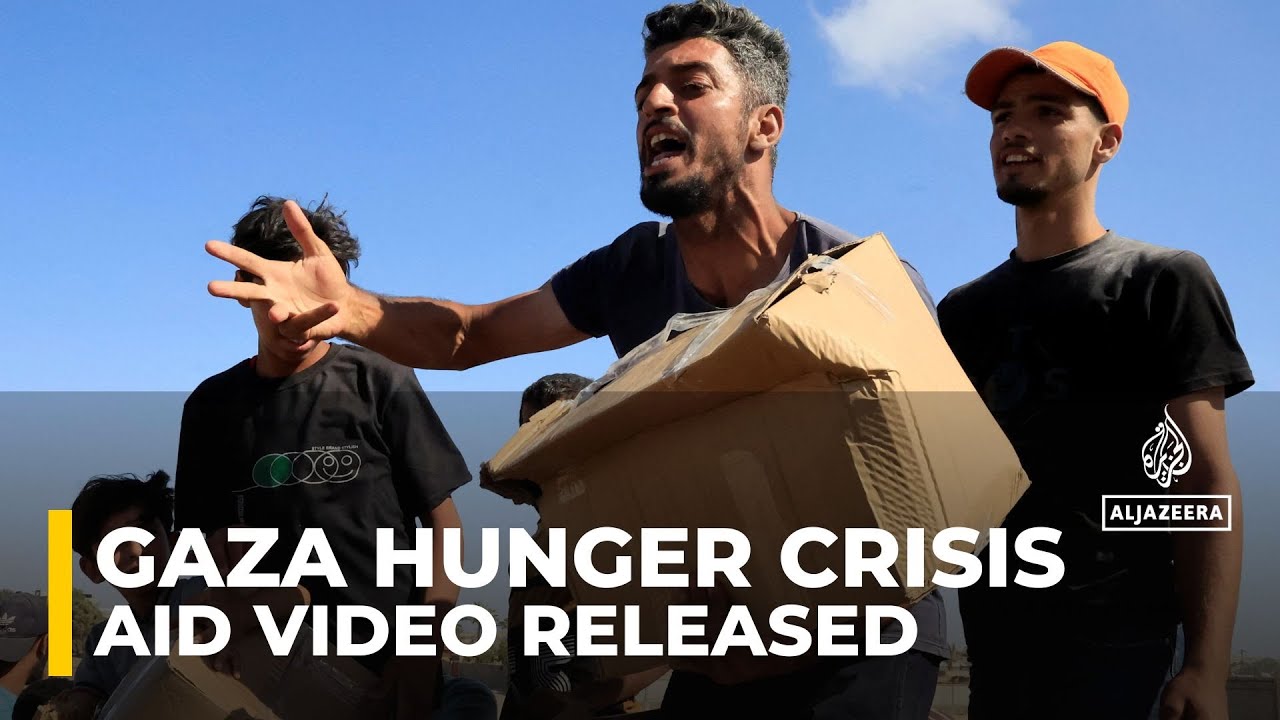 Gaza starvation crisis: Israel releases video of aid distribution point