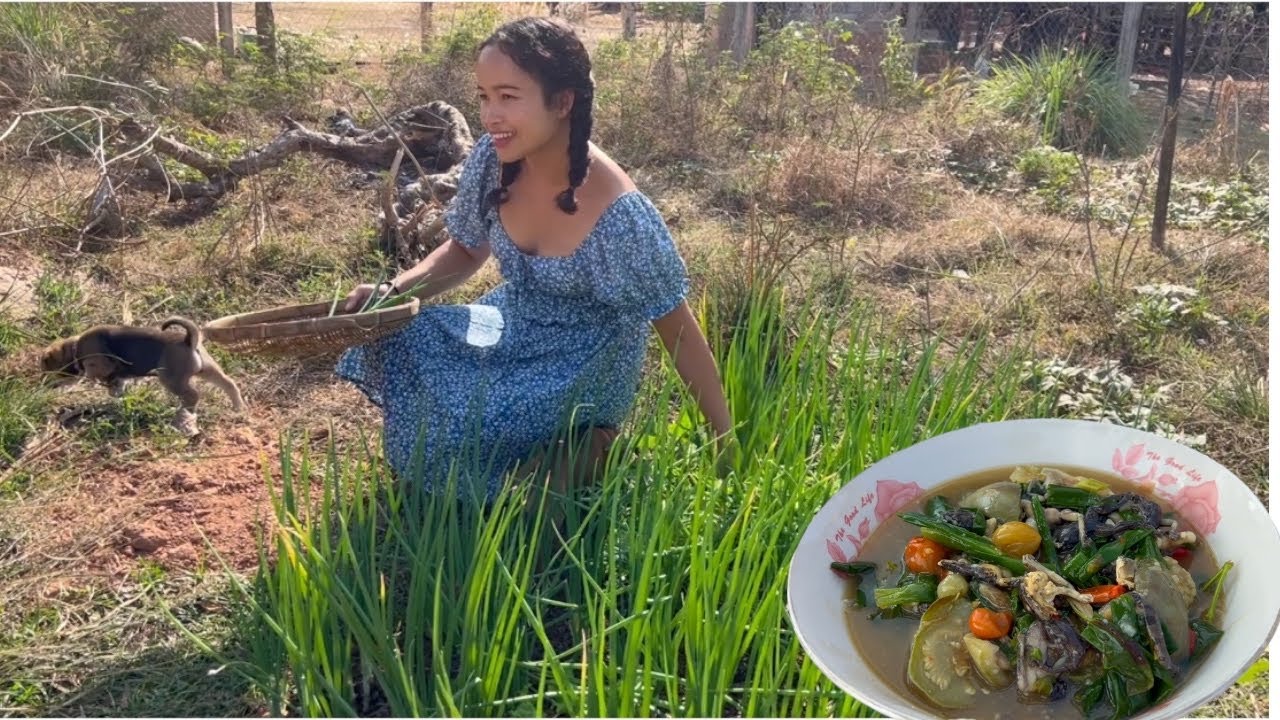 ແກງຂຽດໃສ່ຜັກບົ່ວເລີຍ🇱🇦แกงเขียดใส่ผักบั่วเลย