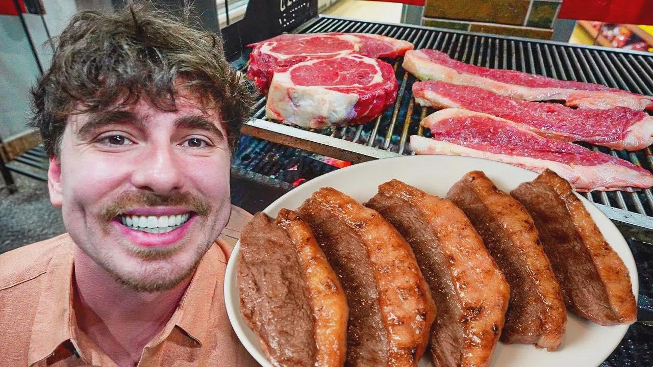 Pasé todo el día comiendo carne asada en las calles de Brasil