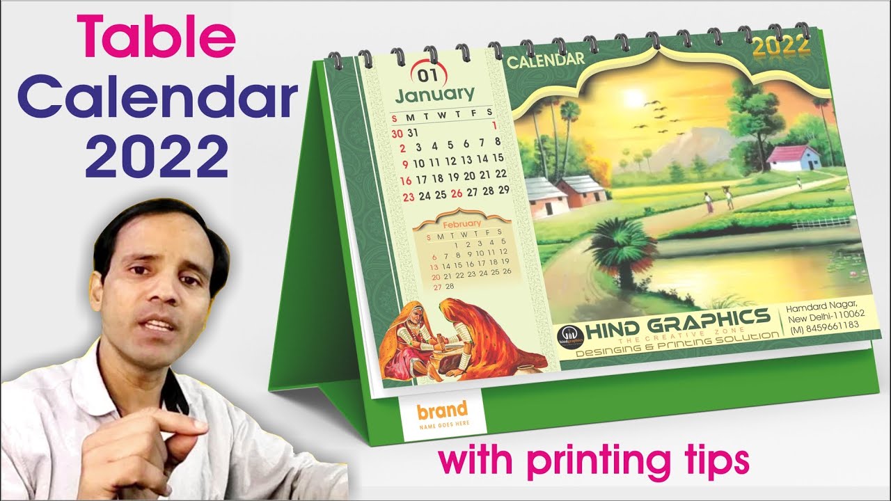 Table Calendar Design in Coreldraw by #hindgraphics