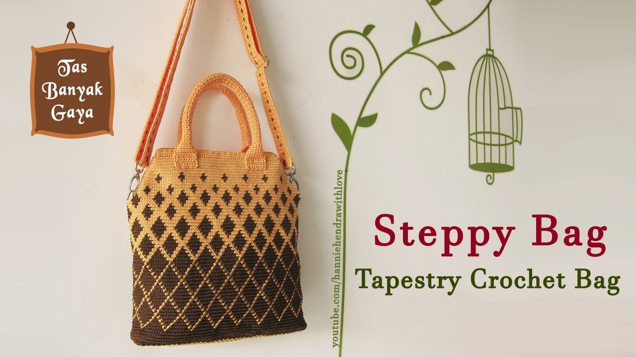 Crochet || Tutorial Steppy Crochet Bag - Tapestry Crochet