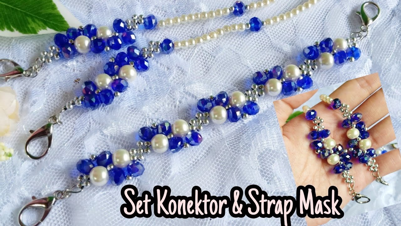 how to make bracelet from pearl and crystal || Konektor Masker Mudah dan Mewah