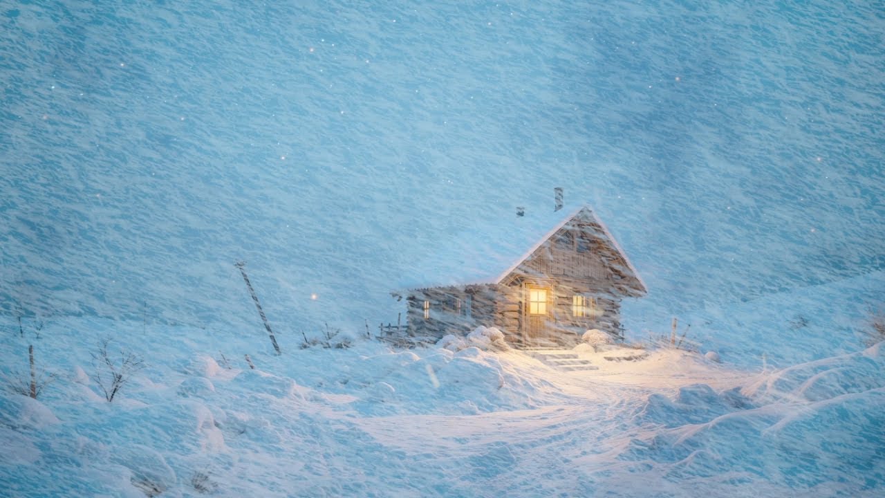 Ferocious Wind Ambience & Icy Blizzard for Sleeping | Winter Storm in a Mountain Village