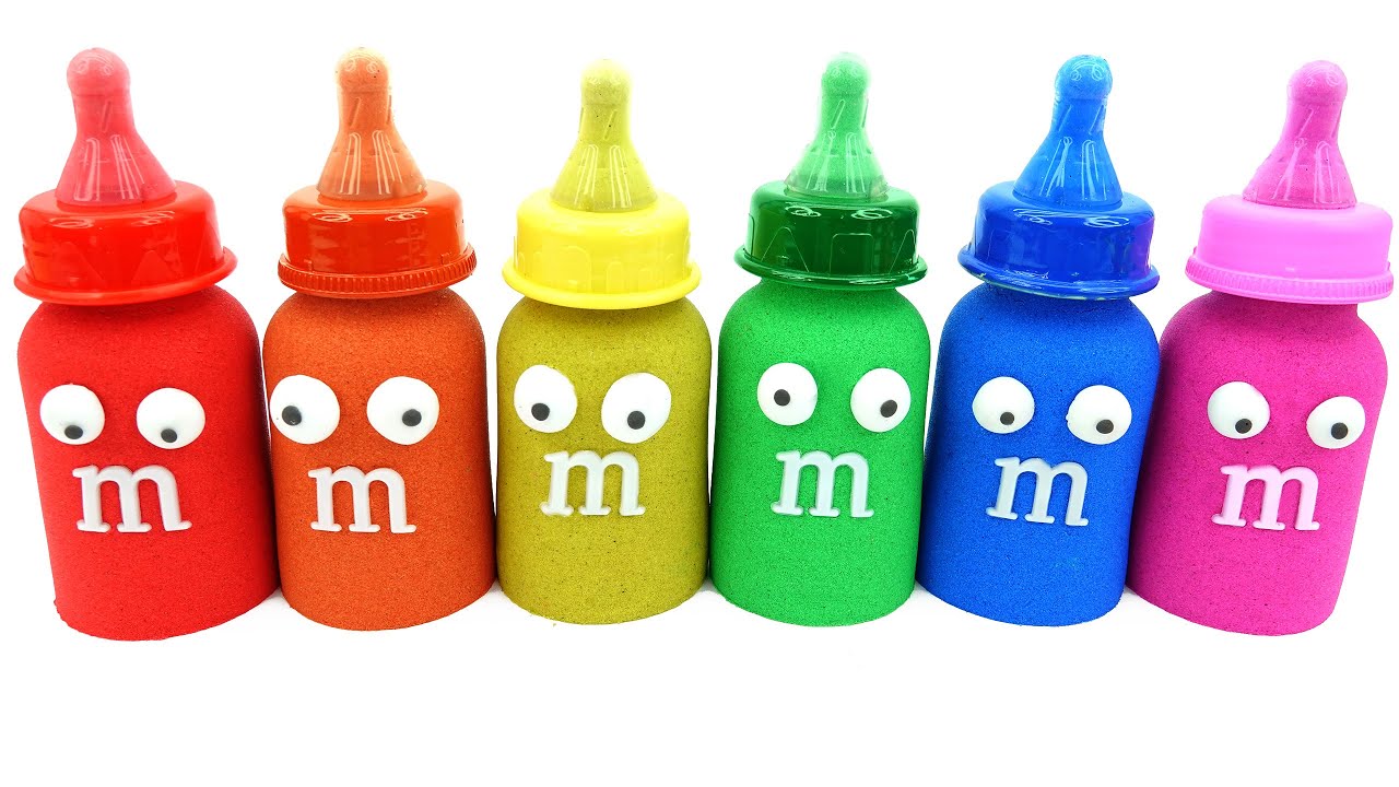 Satisfying Video | How To Make M&M Milk Bottle from Kinetic Sand Cutting ASMR | CA Creative