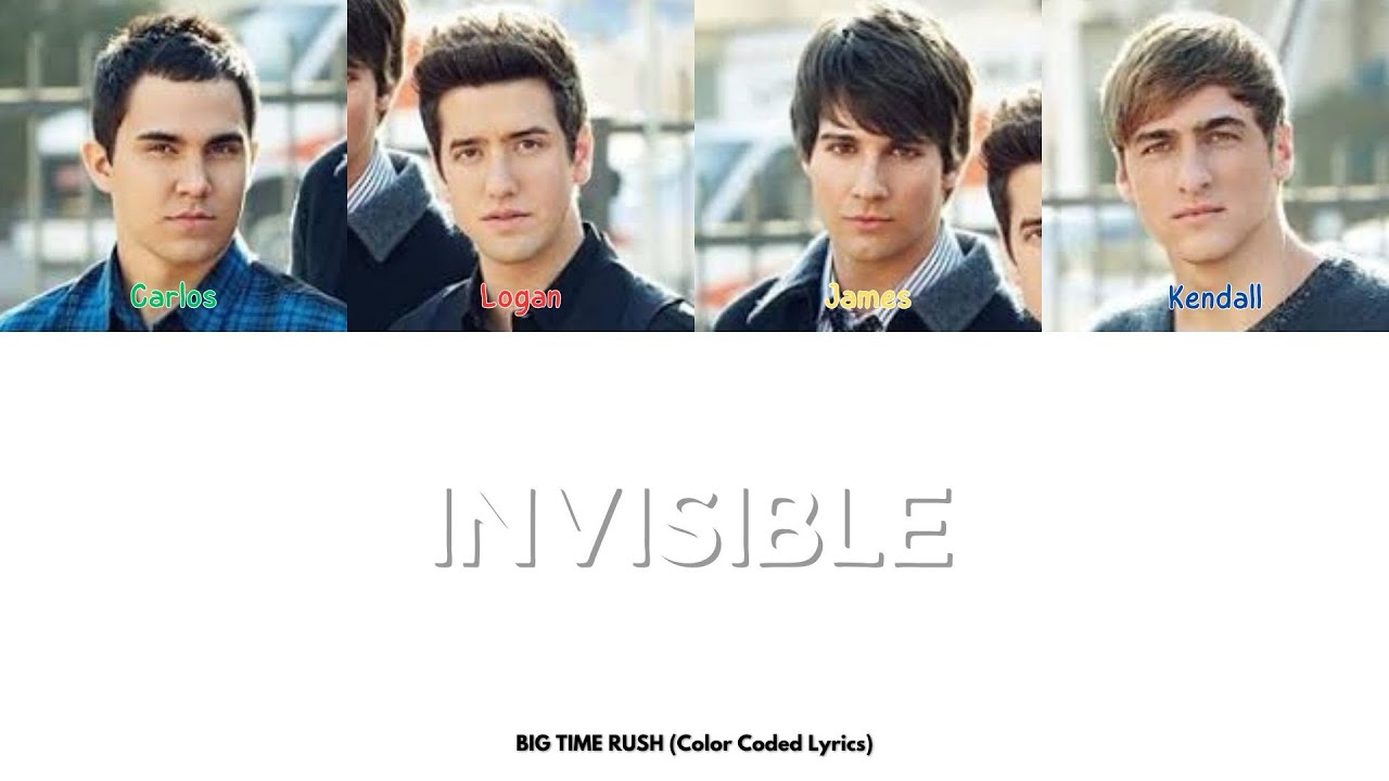 Big Time Rush - Invisible (Color Coded lyrics)