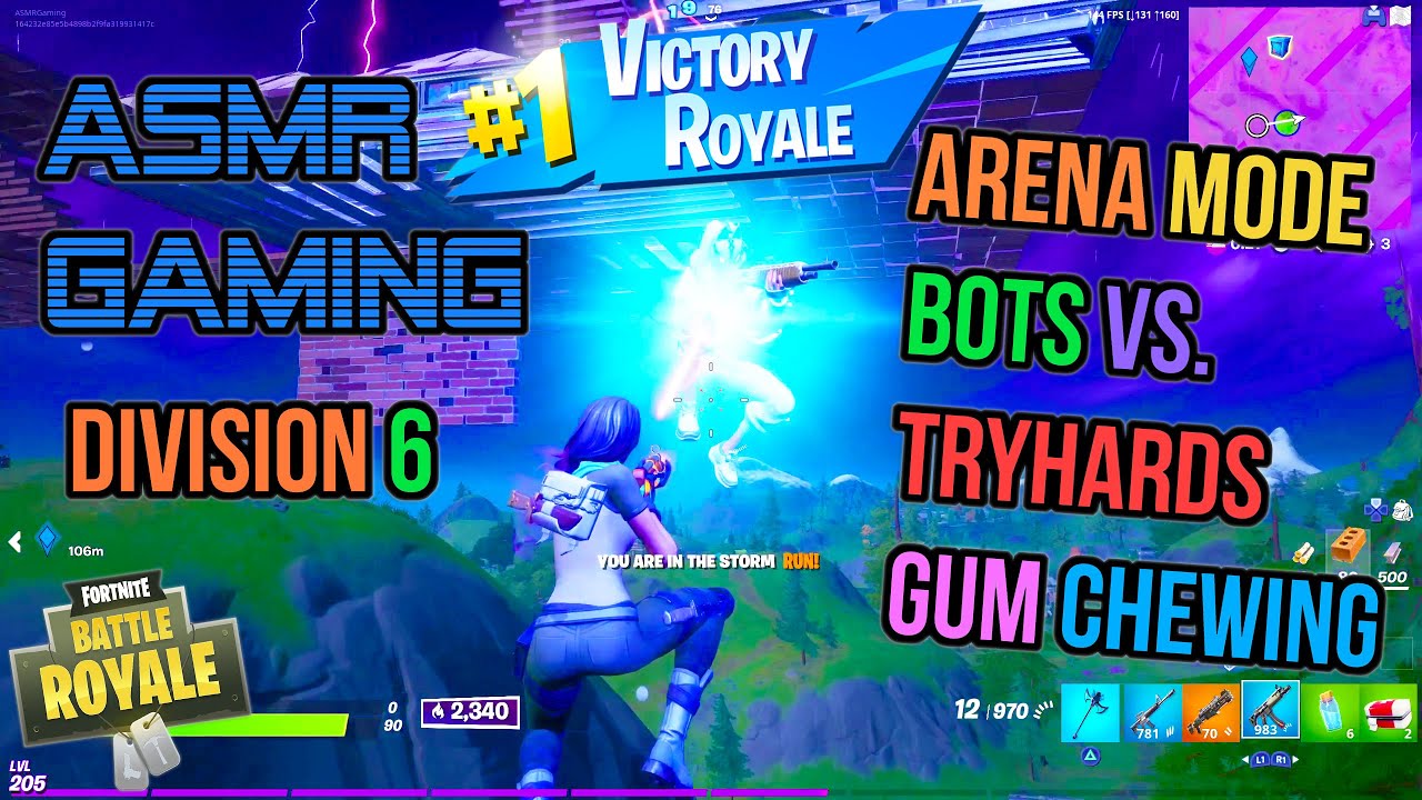 ASMR Gaming 😴 Fortnite Bot VS. Tryhards Division 6 Gum Chewing 🎧🎮 Controller Sounds + Whispering 💤