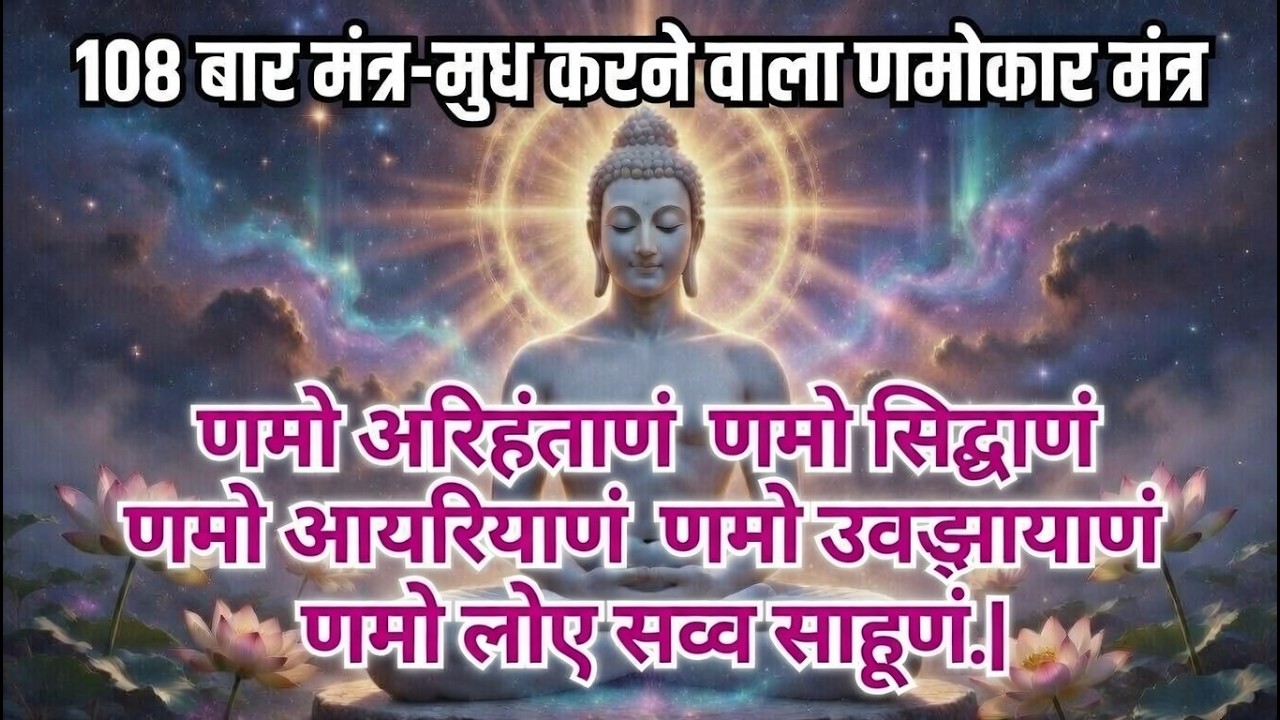 108 Navkar Mantra (Namokar mantra) | नवकार मंत्र |१०८ णमोकार महामंत्र जाप| Jain Mantra| #video #new