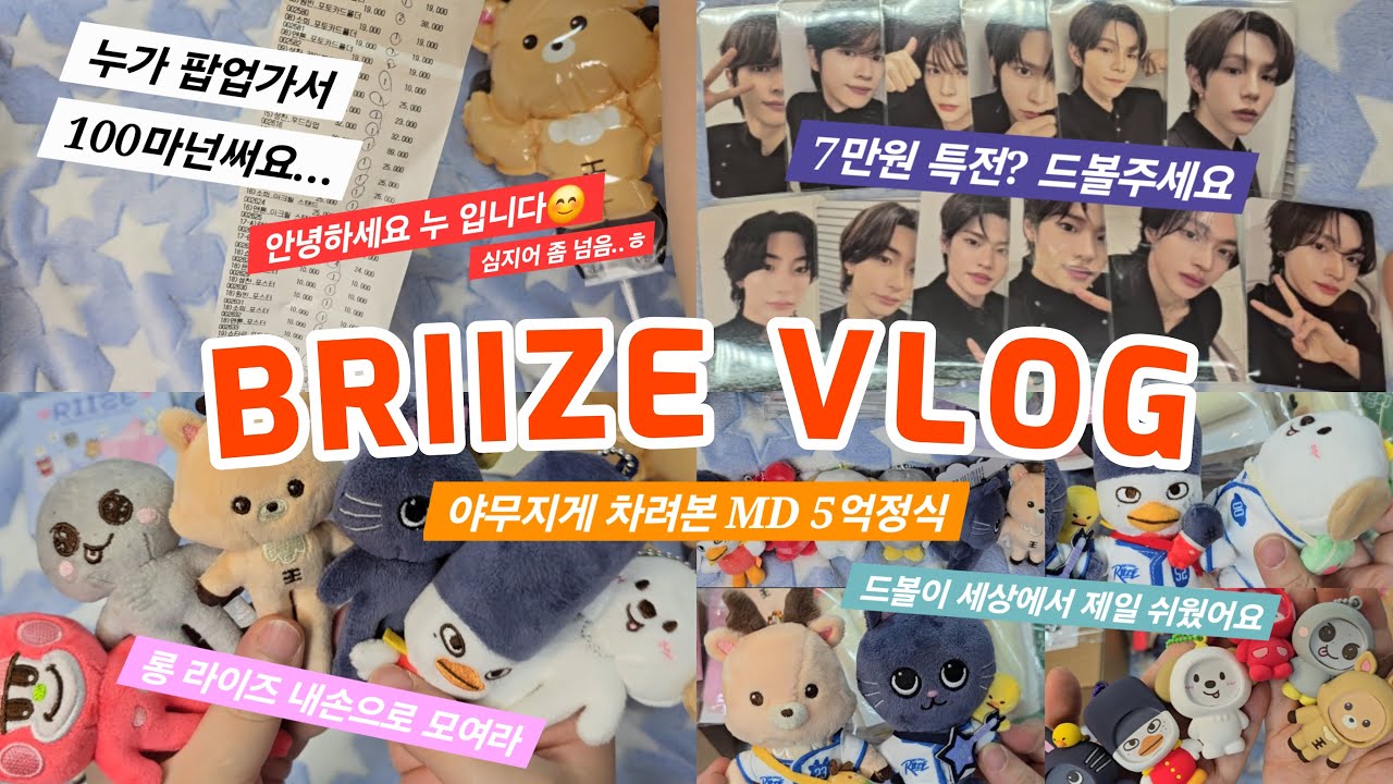 [브리즈 브이로그] 누가 팝업가서 100만원 써요... 안녕하세요 누 입니다 | 라이즈팝업 | 모든엠디깡 | 라이즈인형 | 라이즈포카 | 쇼핑전 필수시청! | BRIIZE VLOG
