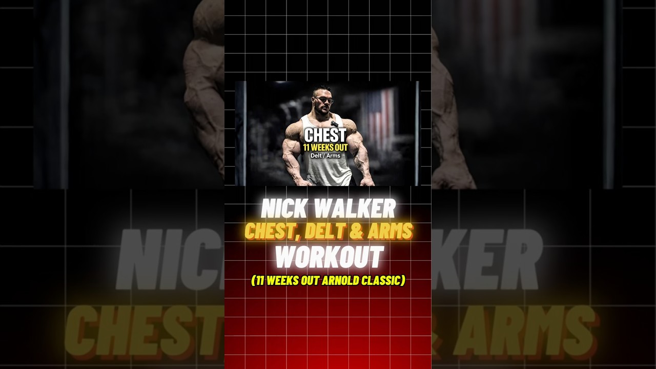 Последняя тренировка Ника Уокера по программе PUSH (нагрузка) - за 11 недель до Arnold Classic.