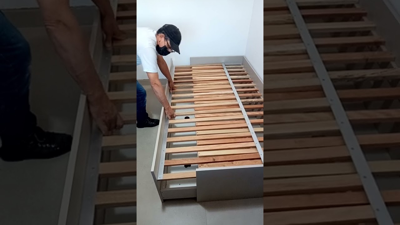 Cama 3 em 1 Casal solteiro e auxiliar. valor r$ 3.450. Ripa madeira maci&ccedil;a e barra de ferro.