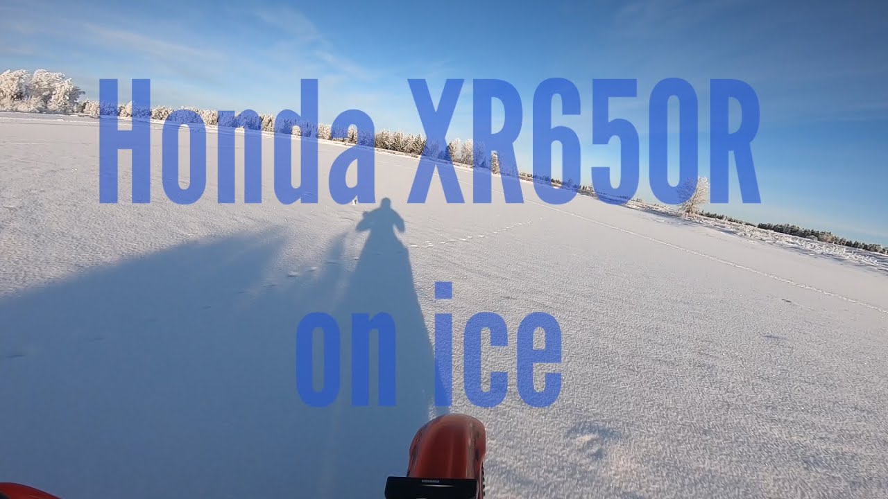 Honda XR650R ”Big Red Pig” on ice!