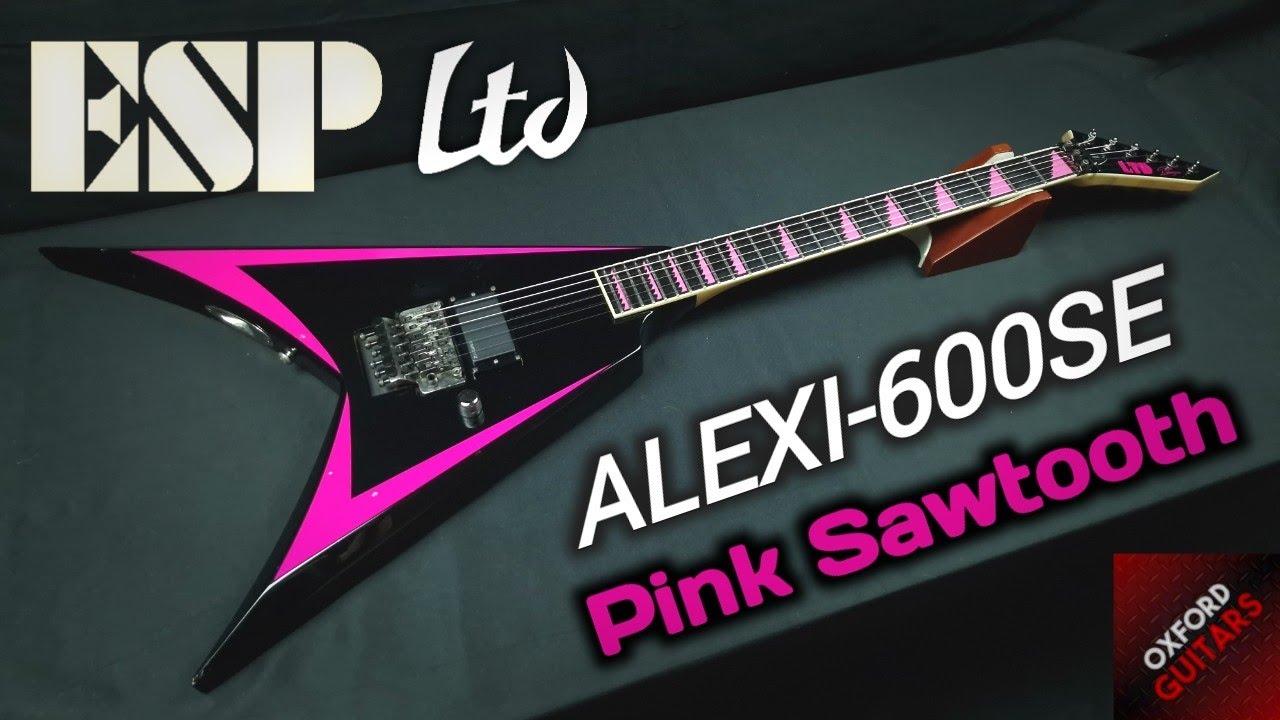 ESP LTD Alexi-600SE "Pinky" 2008 Limited Edition Pink Sawtooth Alexi Laiho Signature close up video