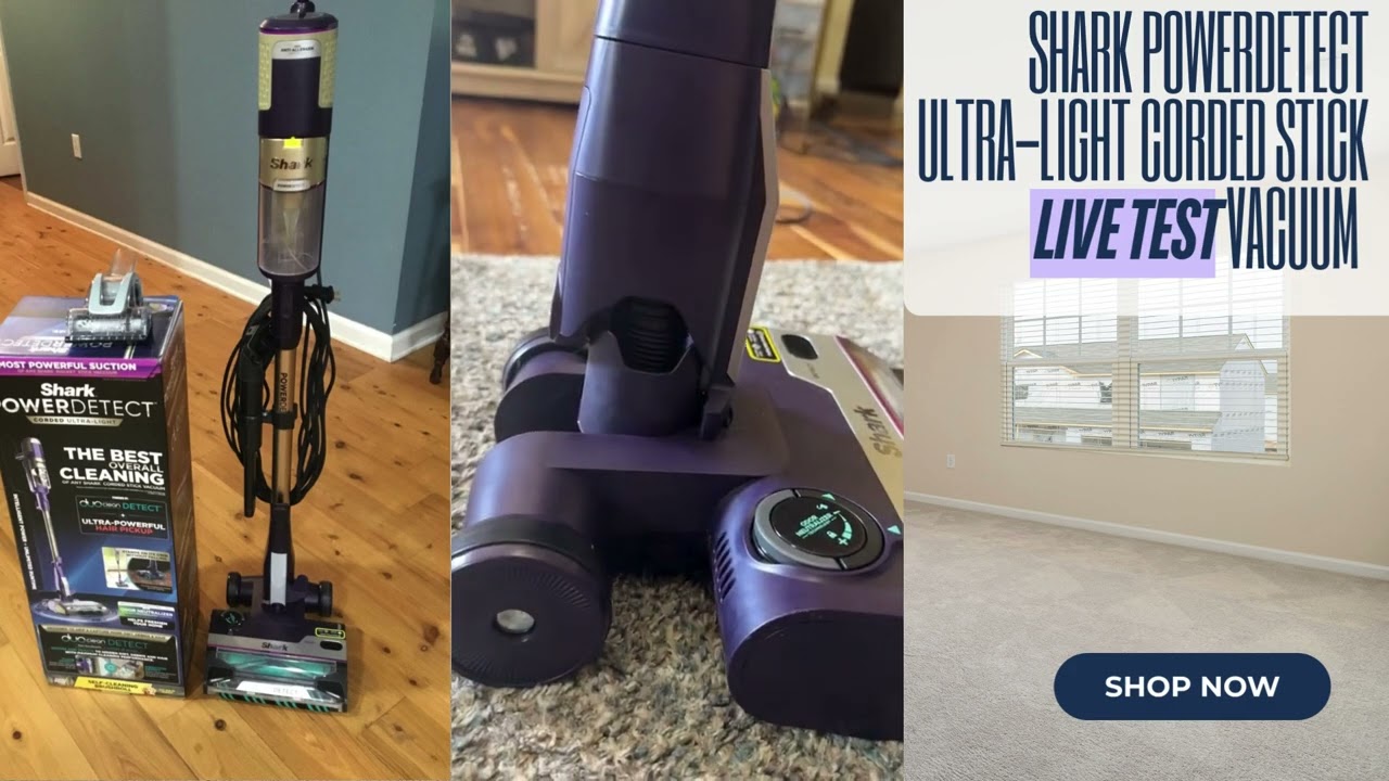Shark PowerDetect Ultra-Light Corded Stick Vacuum LIVE Demo | DuoClean, No Hair Wrap (HZ4002)