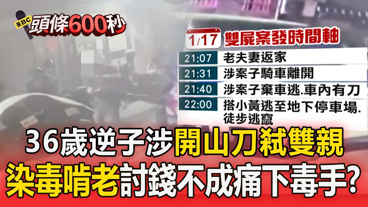 36歲逆子涉「開山刀弒雙親」刀刀見骨！ 沉溺網路遊戲「染毒啃老」討錢不成痛下毒手？【頭條600秒】