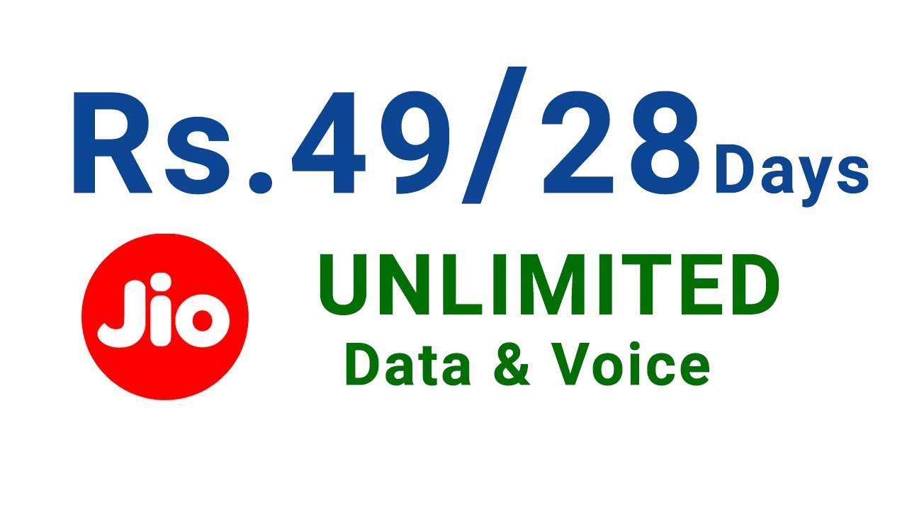 Jio 49 Plan - All details: Unlimited  Calls, 1GB Data, Free SMS,  28 days