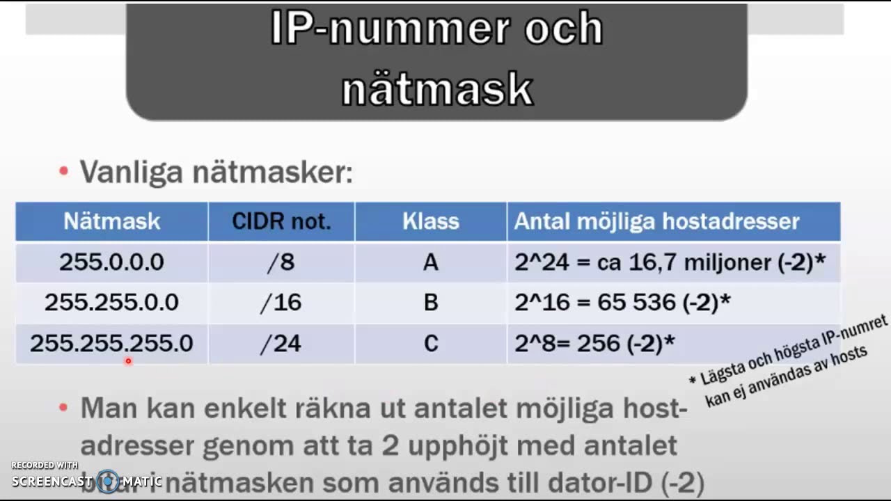 Dator- och nätverksteknik: Nätverk del 3/3