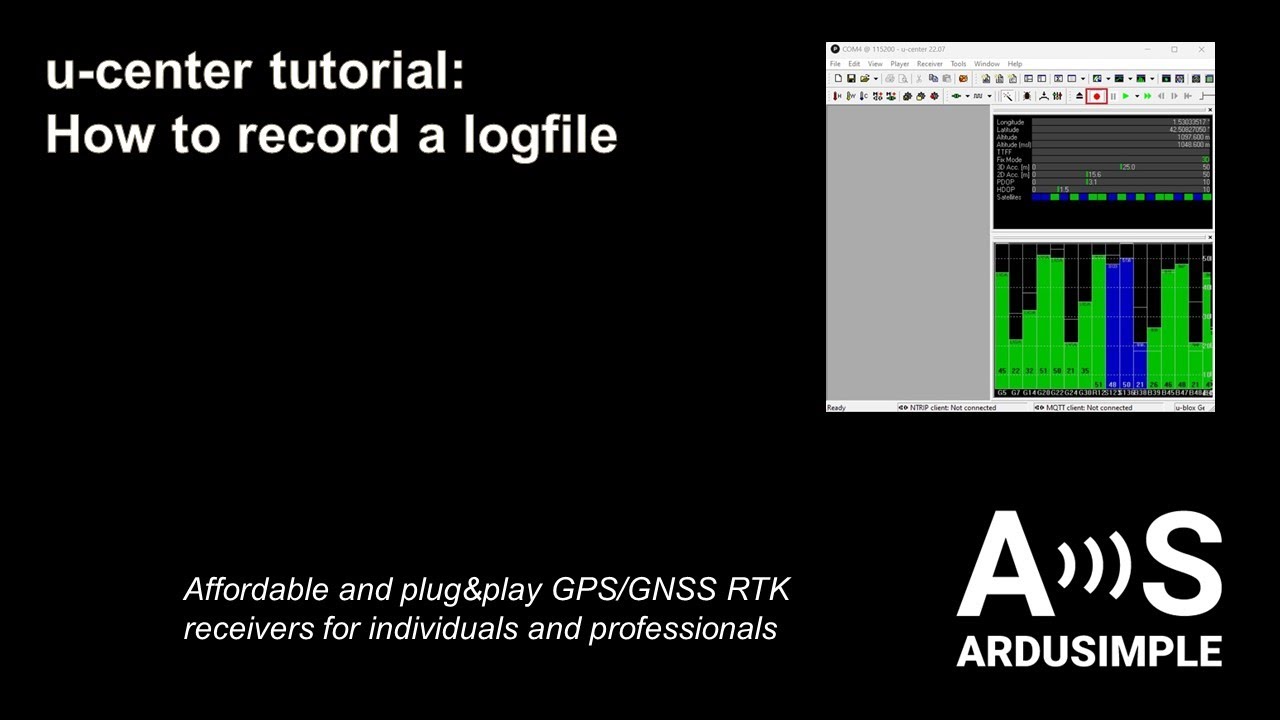 u-center made simple: How to record a GNSS logfile using u-center