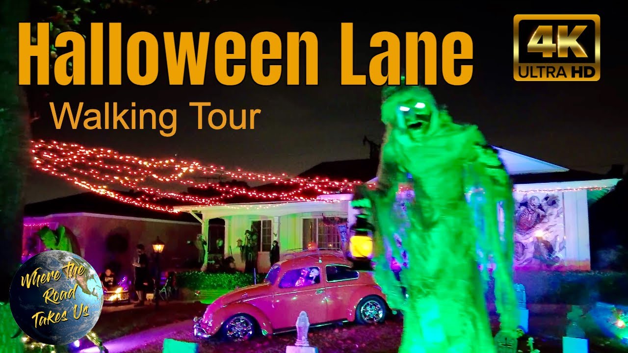 [4K] Happy Halloween! Halloween Lane Walk Through, Lisco Street, Whittier, CA. 2021