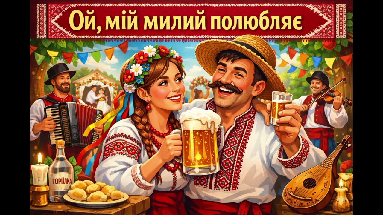 Ой, мій милий полюбляє 🍻 | Весільна українська пісня | Коломийка ( AI)