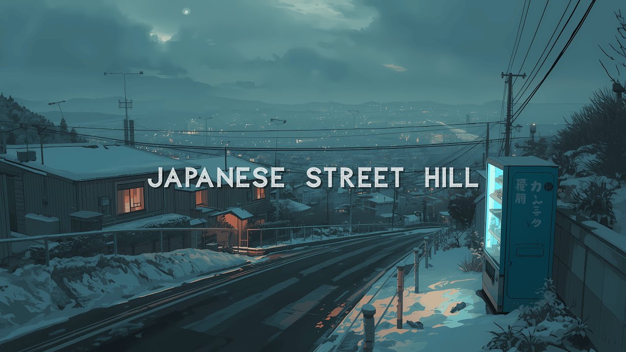 Japanese Street Hill at 2 AM ❄️ | 90s Lofi Nostalgia — Cold Roads & Vending Glow