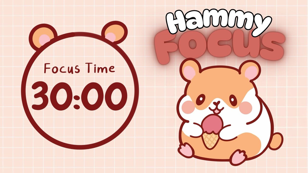 30/10 Pomodoro Timer - Studying with Hamster| Brown Noise | ADHD STUDY TIMER | Drowsy Dreams