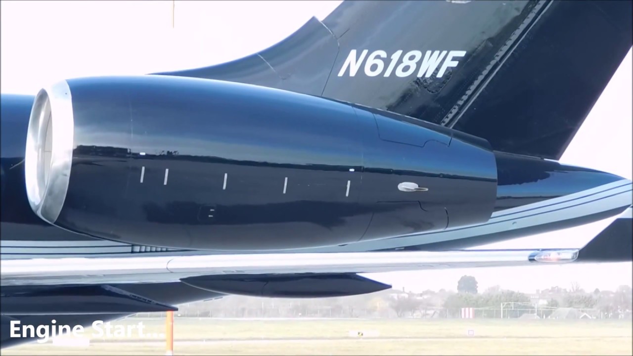 ✈ Stunning All Black Bombardier Global 5000 N618WF Start Up & Departure At London Southend
