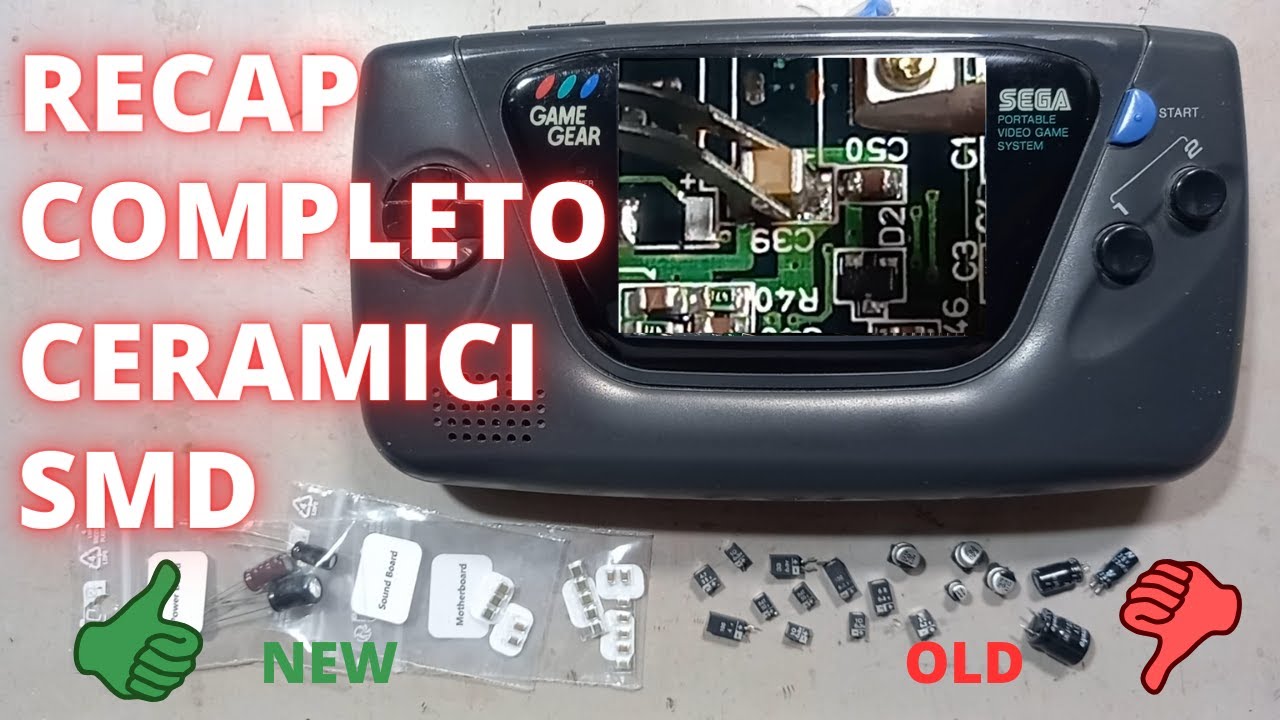 Sega Game Gear complete recap with smd ceramic capacitors