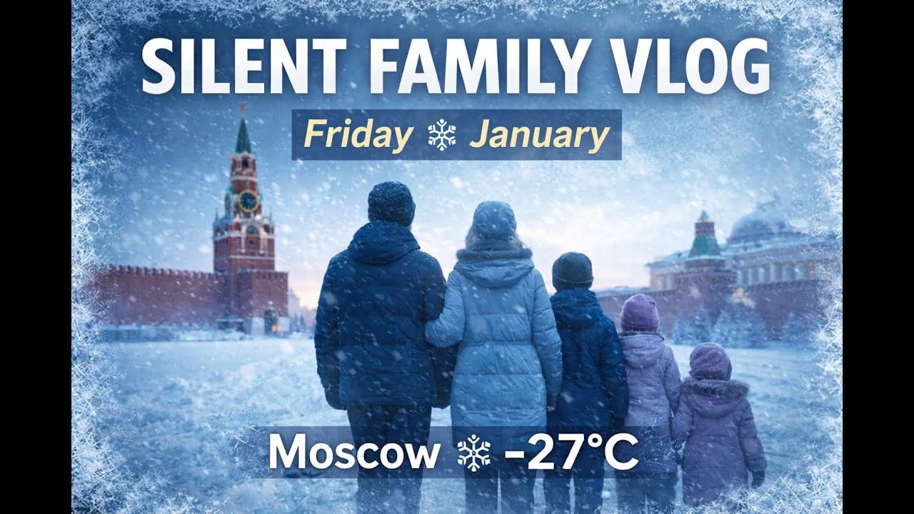 Silent Family Vlog ❄️ A Cold January Friday in Moscow (-27°C) | Family of Five in Russia