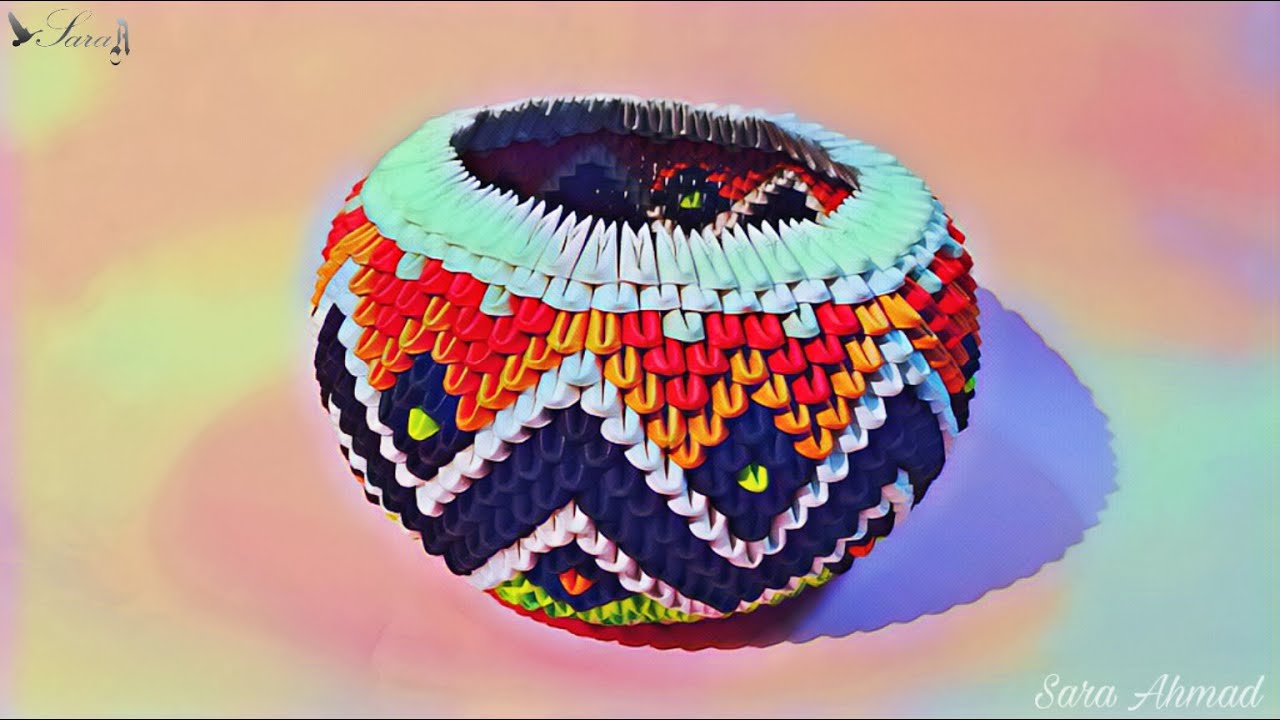 How to make 3d origami Basket 47