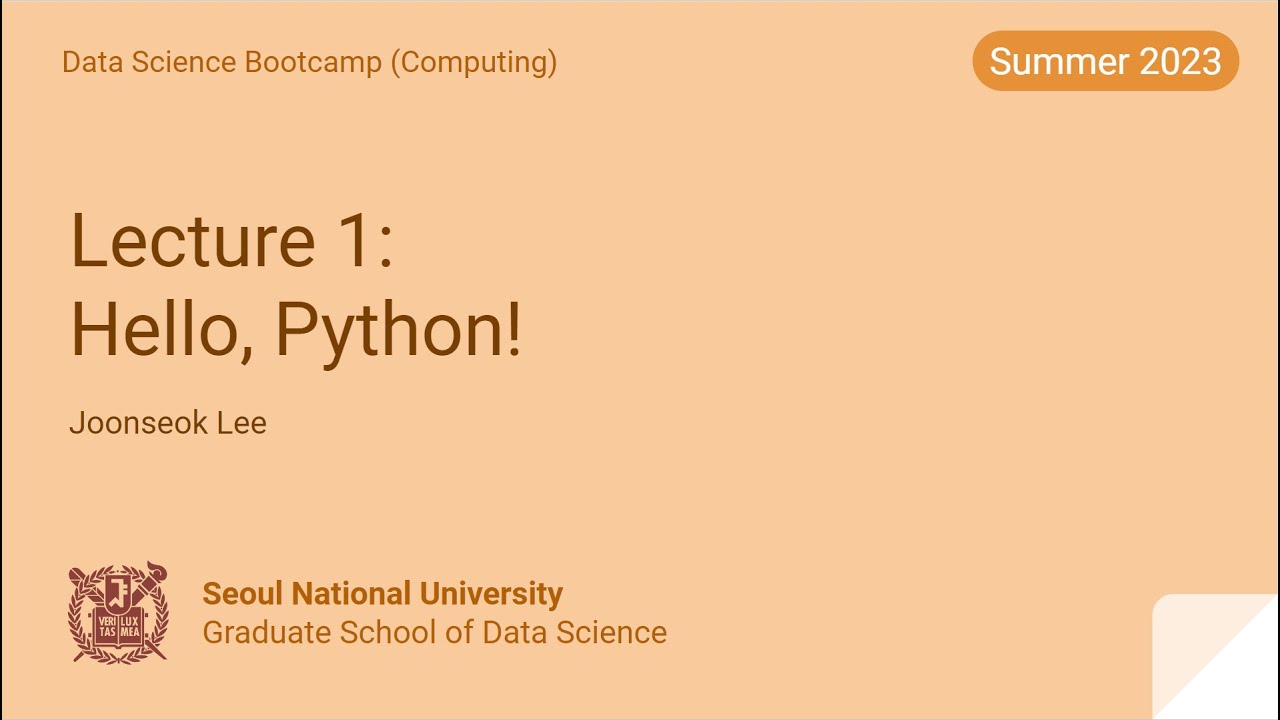 [부트캠프] Lecture 1. Hello, Python!