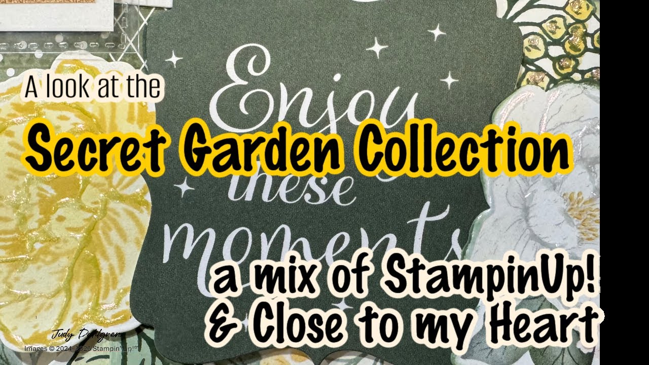 StampinUp! Secret Garden Collection walk through and 1st 2-page layout, inking technique, flip flaps