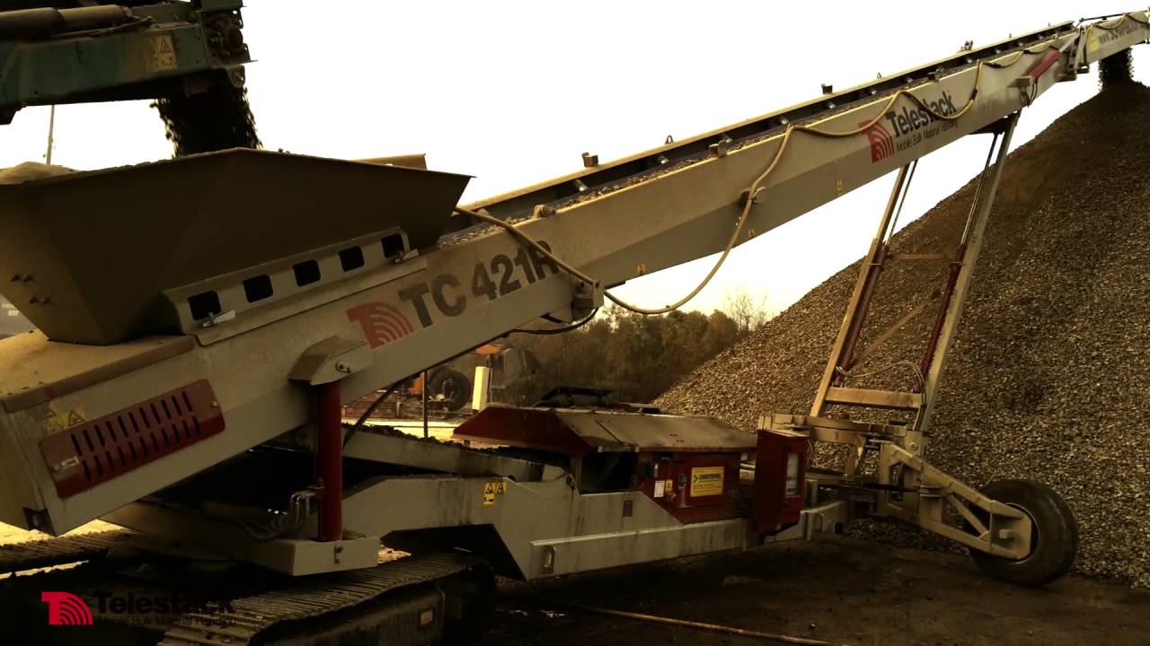 TC421R Radial Tracked Conveyor Stockpiling Aggregates