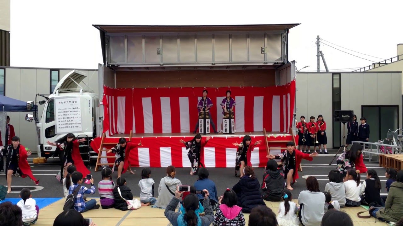 H28.3.6(日)武里中学校 陸上部女子＆六昇竜太鼓よさこいソーラン in 初午大祭（備後須賀稲荷神社）