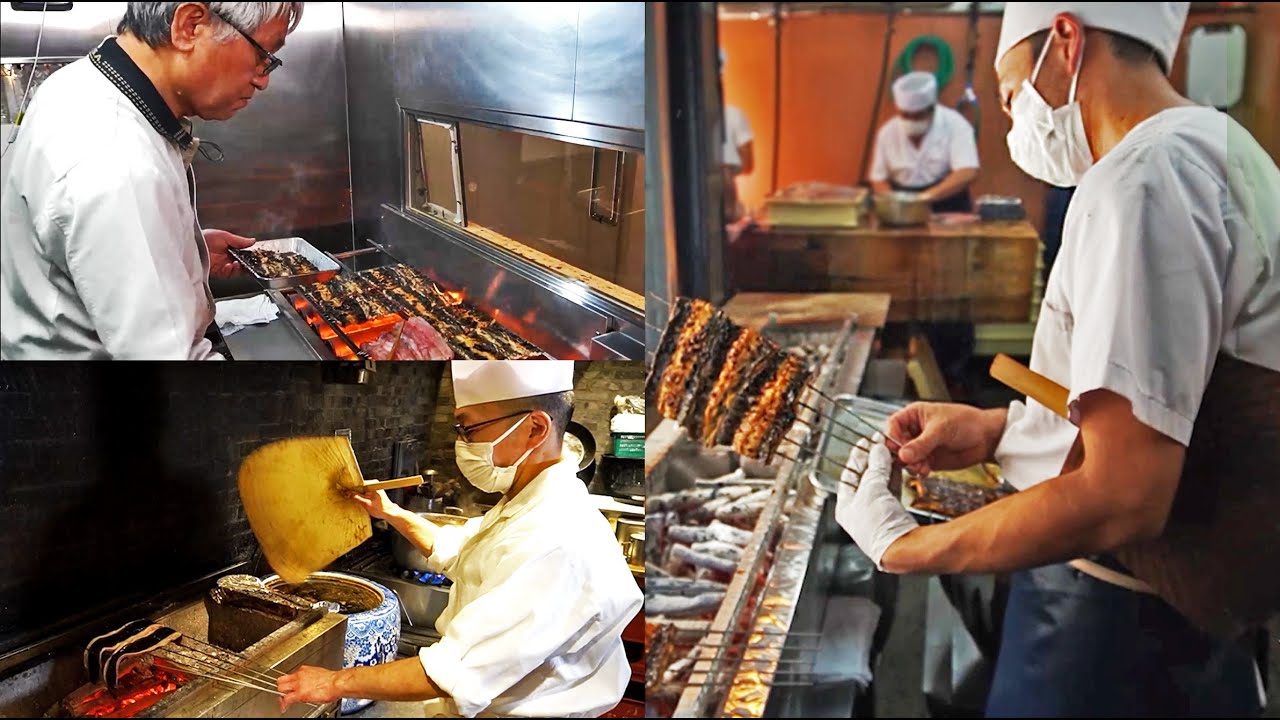【厳選・うなぎ職人の偉大な技】捌き→串打ち→焼き　Japanese eel cuisine, the art of the artisan　日本鳗鱼料理的工匠艺术　일본의 장어 요리, 장인의 기술