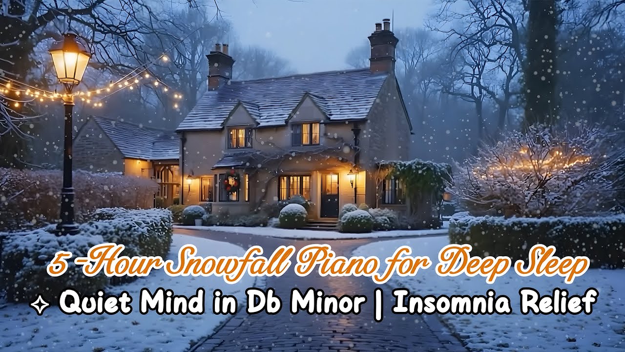 5-Hour Snowfall Piano for Deep Sleep ✧ Quiet Mind in Db Minor | Insomnia Relief