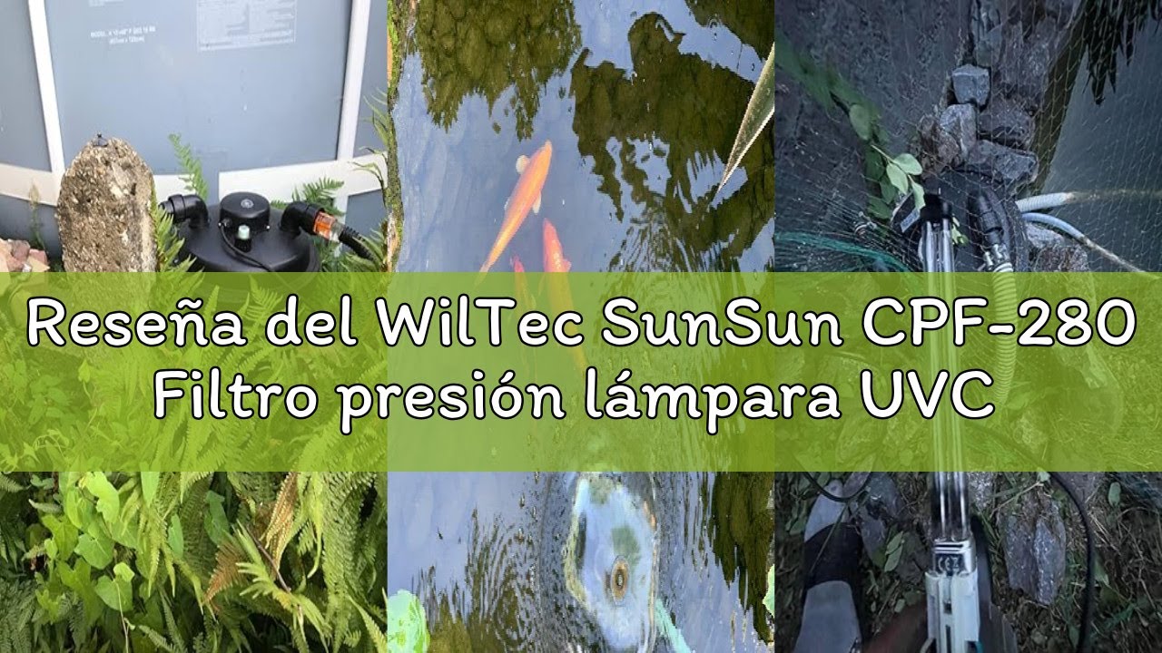 Reseña del WilTec SunSun CPF-280 Filtro presión lámpara UVC 11W estanques hasta 8000L Jardín KOI Jar