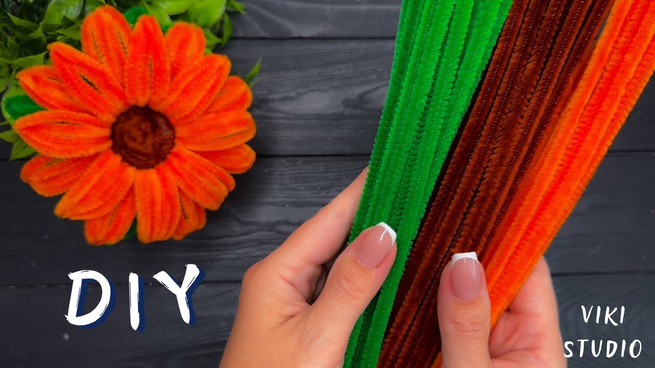 🌻 Как сделать Подсолнух из синельной проволоки Цветы Своими руками
