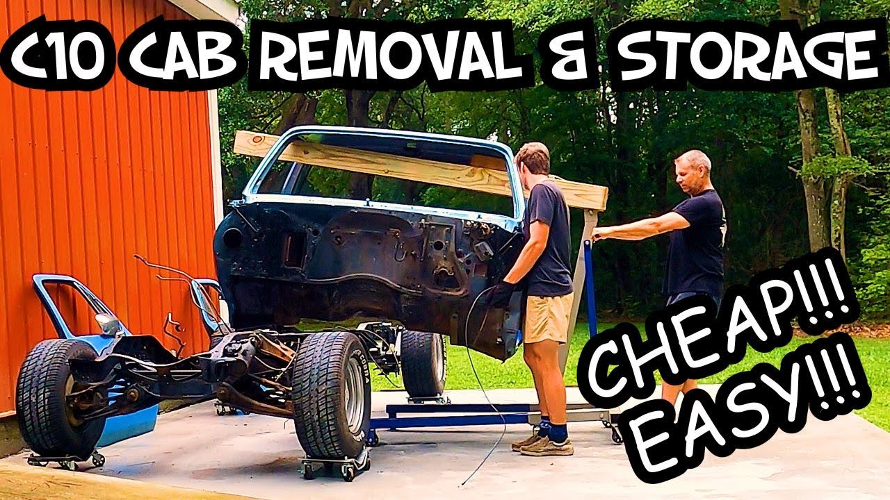 Pull that cab by yourself! Homemade tools to get to that chassis. #c10 #squarebody #projecttruck