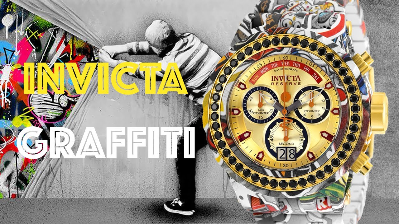 Invicta 35382 Subaqua Reserve 52 mm. Graffiti HydroPlated 500 MT Swiss