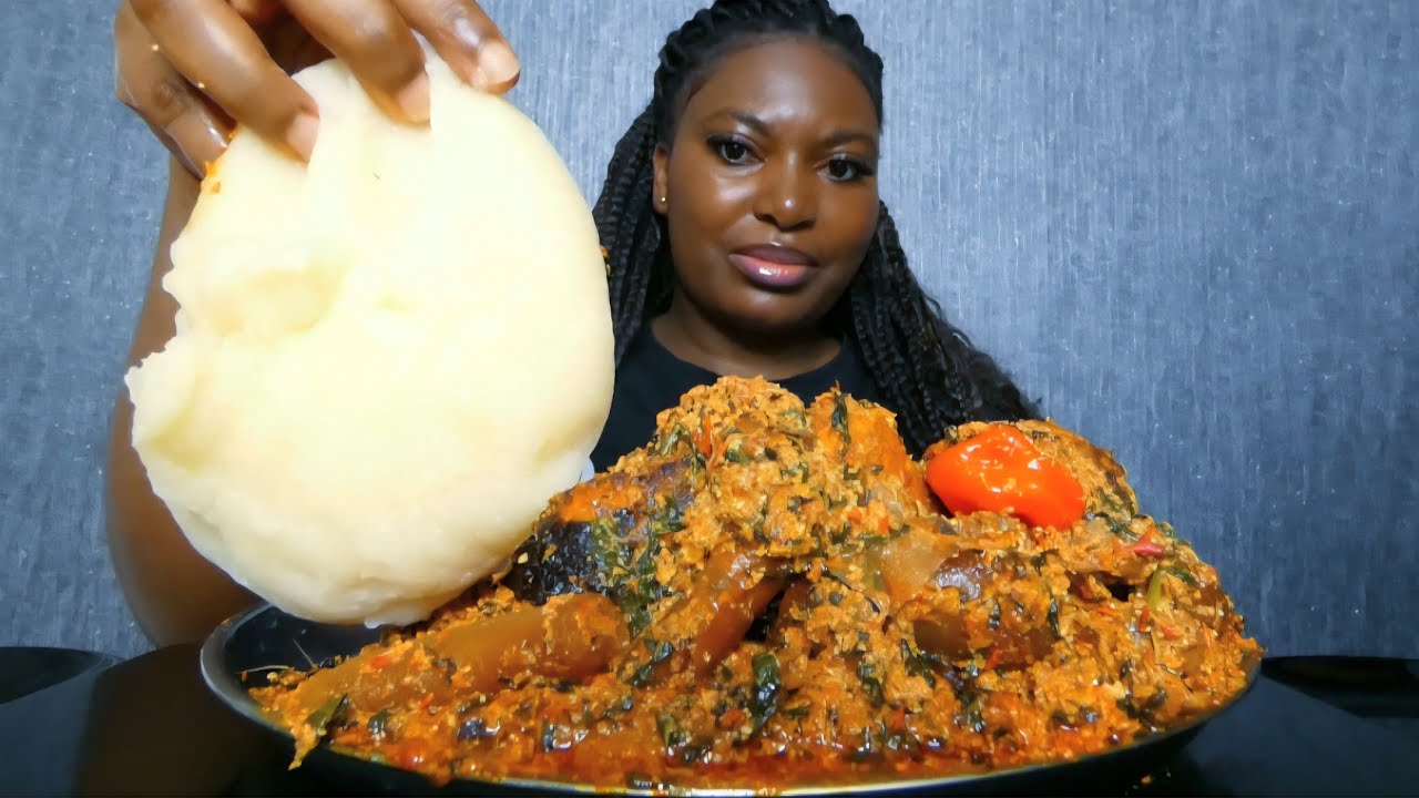Cook and Eat With Me delicious egusi soup with fufu 