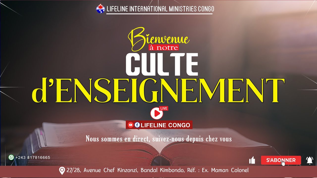 [LIVE] CULTE D'ENSEIGNEMENT, Jeudi 29 JANVIER 2026